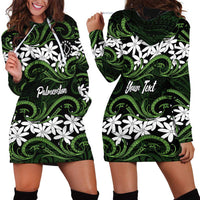 Personalised Cook Islands Palmerston Hoodie Dress Tiare Maori Polynesian Waves Tattoo