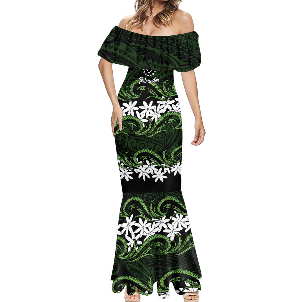 Personalised Cook Islands Palmerston Mermaid Dress Tiare Maori Polynesian Waves Tattoo