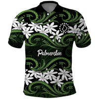 Personalised Cook Islands Palmerston Polo Shirt Tiare Maori Polynesian Waves Tattoo