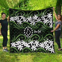 Personalised Cook Islands Palmerston Quilt Tiare Maori Polynesian Waves Tattoo
