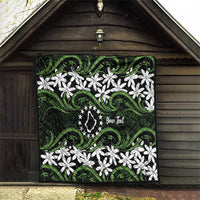 Personalised Cook Islands Palmerston Quilt Tiare Maori Polynesian Waves Tattoo