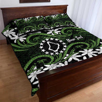 Personalised Cook Islands Palmerston Quilt Bed Set Tiare Maori Polynesian Waves Tattoo