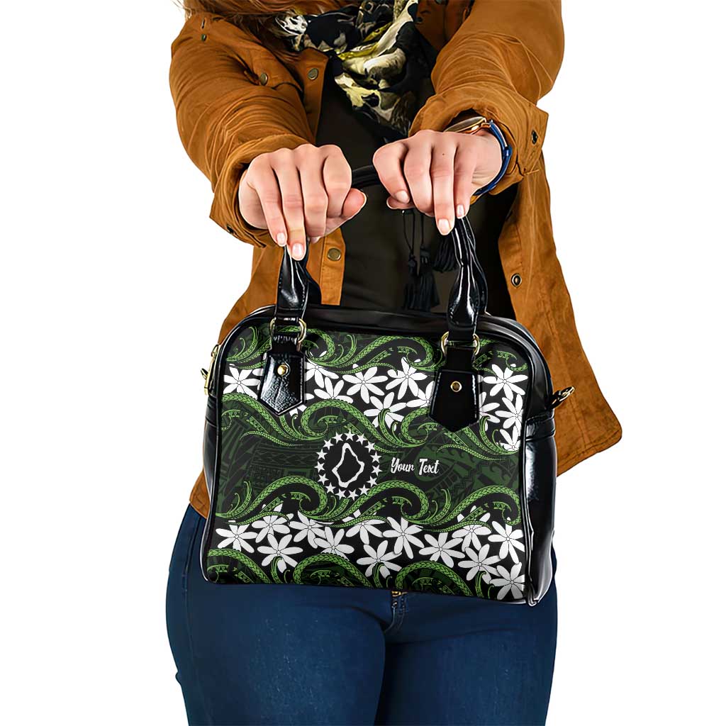 Personalised Cook Islands Palmerston Shoulder Handbag Tiare Maori Polynesian Waves Tattoo