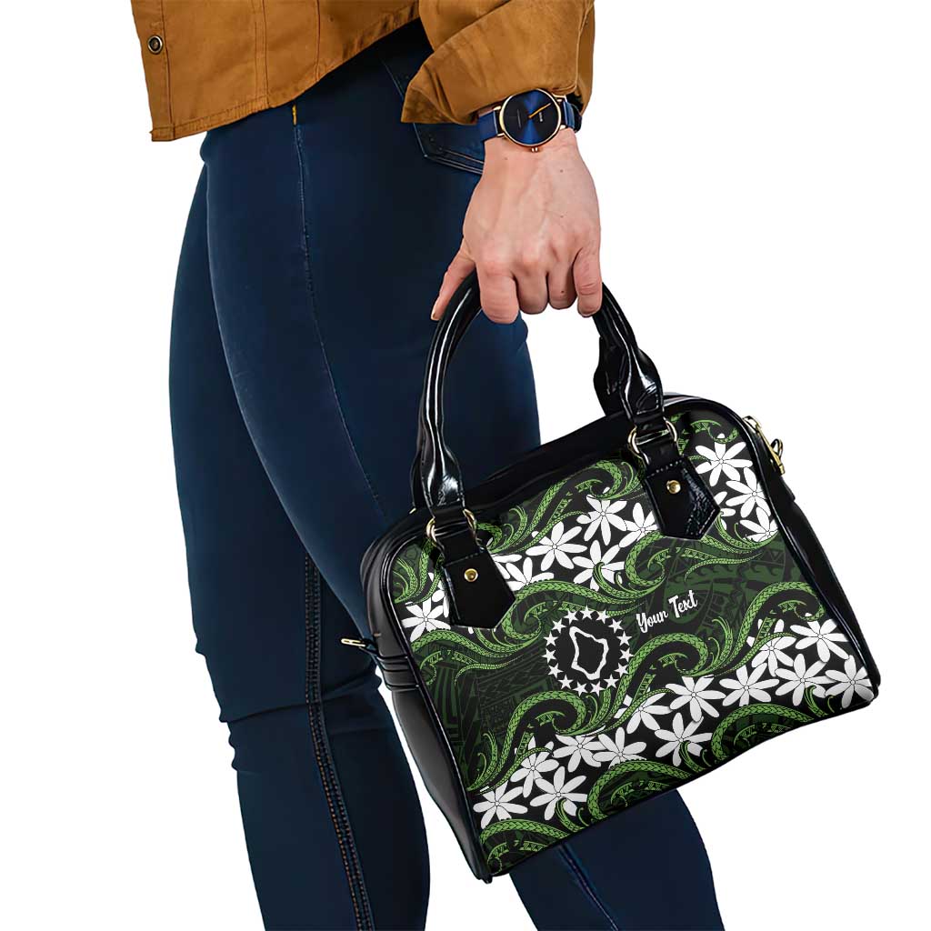 Personalised Cook Islands Palmerston Shoulder Handbag Tiare Maori Polynesian Waves Tattoo