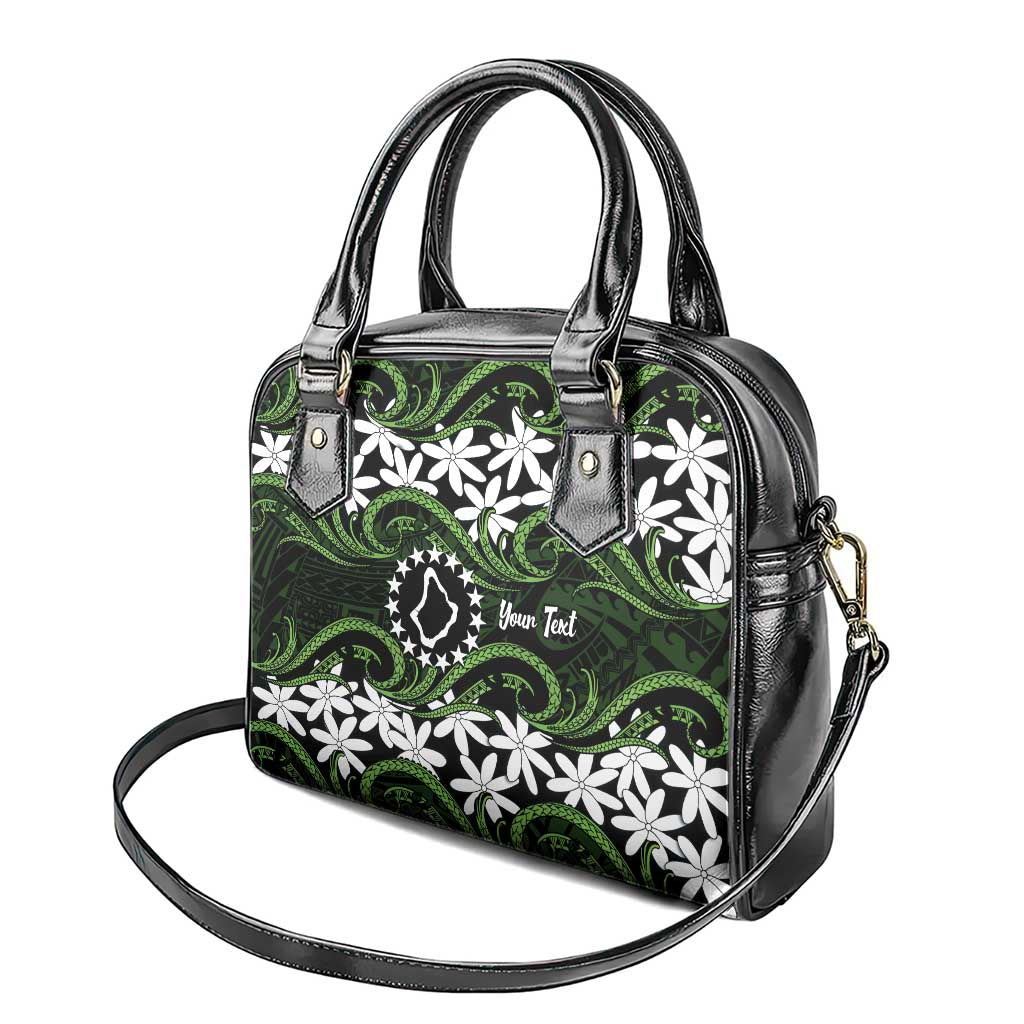 Personalised Cook Islands Palmerston Shoulder Handbag Tiare Maori Polynesian Waves Tattoo