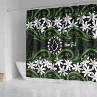 Personalised Cook Islands Palmerston Shower Curtain Tiare Maori Polynesian Waves Tattoo