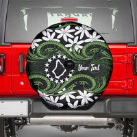 Personalised Cook Islands Palmerston Spare Tire Cover Tiare Maori Polynesian Waves Tattoo
