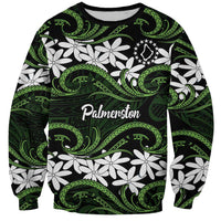 Personalised Cook Islands Palmerston Sweatshirt Tiare Maori Polynesian Waves Tattoo