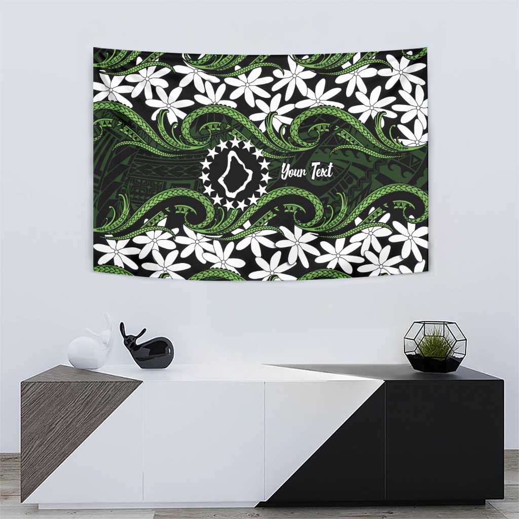 Personalised Cook Islands Palmerston Tapestry Tiare Maori Polynesian Waves Tattoo