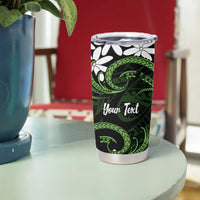 Personalised Cook Islands Palmerston Tumbler Cup Tiare Maori Polynesian Waves Tattoo