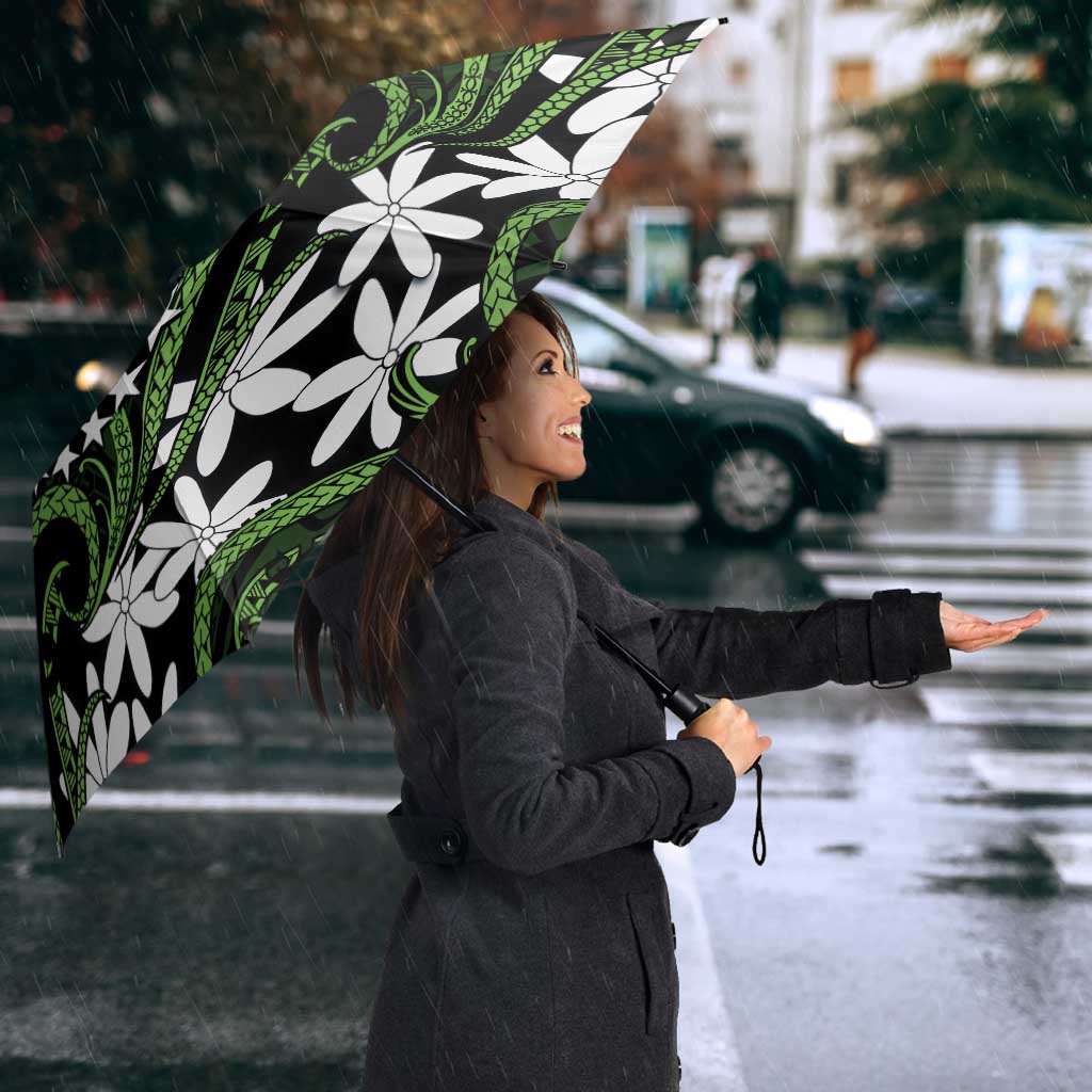 Personalised Cook Islands Palmerston Umbrella Tiare Maori Polynesian Waves Tattoo