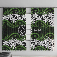 Personalised Cook Islands Palmerston Window Curtain Tiare Maori Polynesian Waves Tattoo
