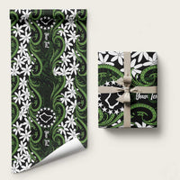 Personalised Cook Islands Palmerston Wrapping Paper Tiare Maori Polynesian Waves Tattoo