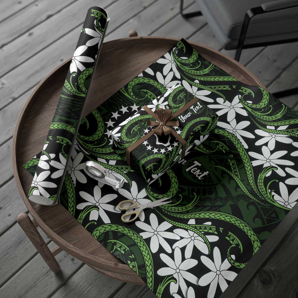 Personalised Cook Islands Palmerston Wrapping Paper Tiare Maori Polynesian Waves Tattoo