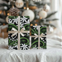 Personalised Cook Islands Palmerston Wrapping Paper Tiare Maori Polynesian Waves Tattoo