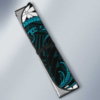 Personalised Cook Islands Penrhyn Atoll Auto Sun Shade Tiare Maori Polynesian Waves Tattoo