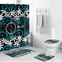 Personalised Cook Islands Penrhyn Atoll Bathroom Set Tiare Maori Polynesian Waves Tattoo