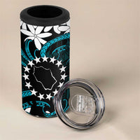 Personalised Cook Islands Penrhyn Atoll 4 in 1 Can Cooler Tumbler Tiare Maori Polynesian Waves Tattoo