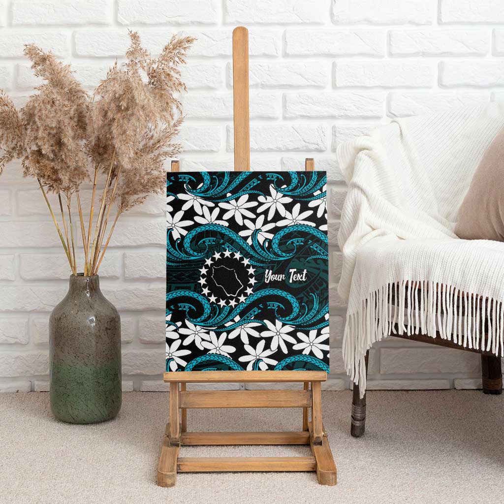Personalised Cook Islands Penrhyn Atoll Canvas Wall Art Tiare Maori Polynesian Waves Tattoo