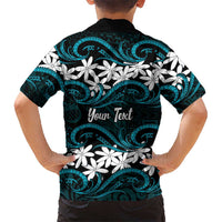 Personalised Cook Islands Penrhyn Atoll Family Matching Long Sleeve Bodycon Dress and Hawaiian Shirt Tiare Maori Polynesian Waves Tattoo LT14 - Polynesian Pride