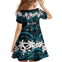 Personalised Cook Islands Penrhyn Atoll Family Matching Long Sleeve Bodycon Dress and Hawaiian Shirt Tiare Maori Polynesian Waves Tattoo LT14 - Polynesian Pride