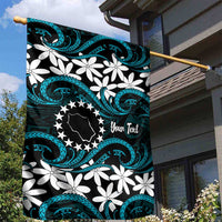 Personalised Cook Islands Penrhyn Atoll Garden Flag Tiare Maori Polynesian Waves Tattoo