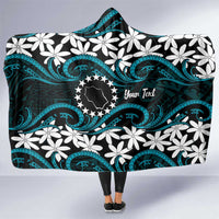 Personalised Cook Islands Penrhyn Atoll Hooded Blanket Tiare Maori Polynesian Waves Tattoo