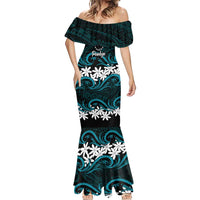 Personalised Cook Islands Penrhyn Atoll Mermaid Dress Tiare Maori Polynesian Waves Tattoo