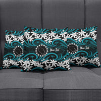Personalised Cook Islands Penrhyn Atoll Pillow Cover Tiare Maori Polynesian Waves Tattoo