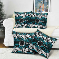 Personalised Cook Islands Penrhyn Atoll Pillow Cover Tiare Maori Polynesian Waves Tattoo