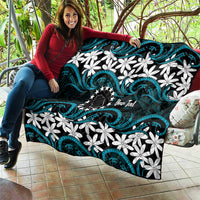 Personalised Cook Islands Penrhyn Atoll Quilt Tiare Maori Polynesian Waves Tattoo
