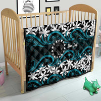 Personalised Cook Islands Penrhyn Atoll Quilt Tiare Maori Polynesian Waves Tattoo