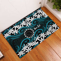 Personalised Cook Islands Penrhyn Atoll Rubber Doormat Tiare Maori Polynesian Waves Tattoo