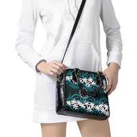 Personalised Cook Islands Penrhyn Atoll Shoulder Handbag Tiare Maori Polynesian Waves Tattoo