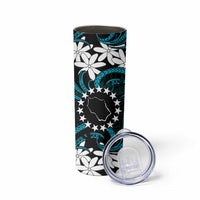 Personalised Cook Islands Penrhyn Atoll Skinny Tumbler Tiare Maori Polynesian Waves Tattoo