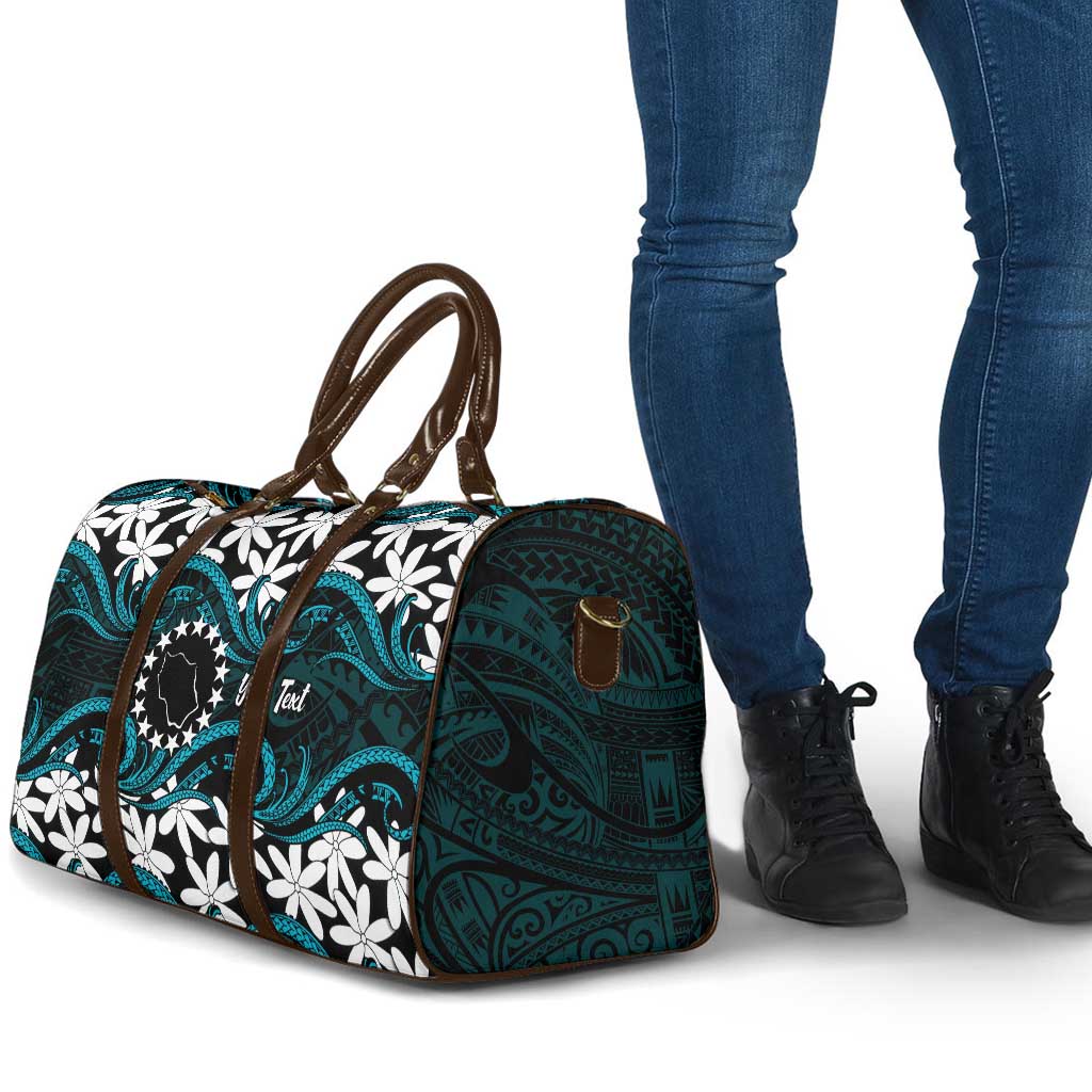 Personalised Cook Islands Penrhyn Atoll Travel Bag Tiare Maori Polynesian Waves Tattoo