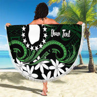 Personalised Cook Islands Mitiaro Beach Blanket Tiare Maori Polynesian Waves Tattoo
