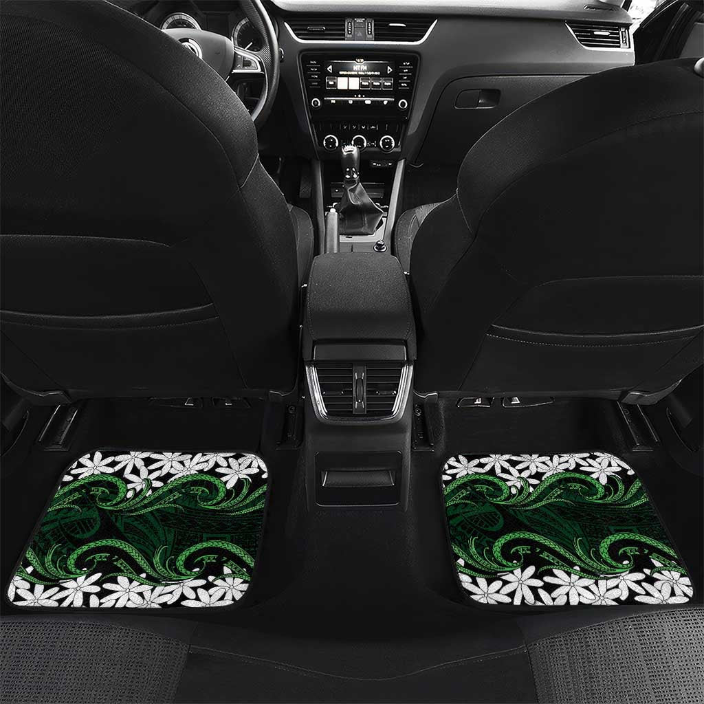 Personalised Cook Islands Mitiaro Car Mats Tiare Maori Polynesian Waves Tattoo