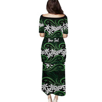 Personalised Cook Islands Mitiaro Family Matching Puletasi and Hawaiian Shirt Tiare Maori Polynesian Waves Tattoo LT14 - Polynesian Pride
