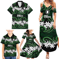 Personalised Cook Islands Mitiaro Family Matching Summer Maxi Dress and Hawaiian Shirt Tiare Maori Polynesian Waves Tattoo LT14 - Polynesian Pride