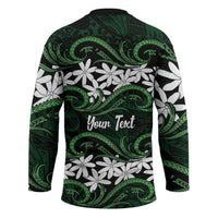 Personalised Cook Islands Mitiaro Hockey Jersey Tiare Maori Polynesian Waves Tattoo