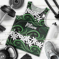 Personalised Cook Islands Mitiaro Men Tank Top Tiare Maori Polynesian Waves Tattoo