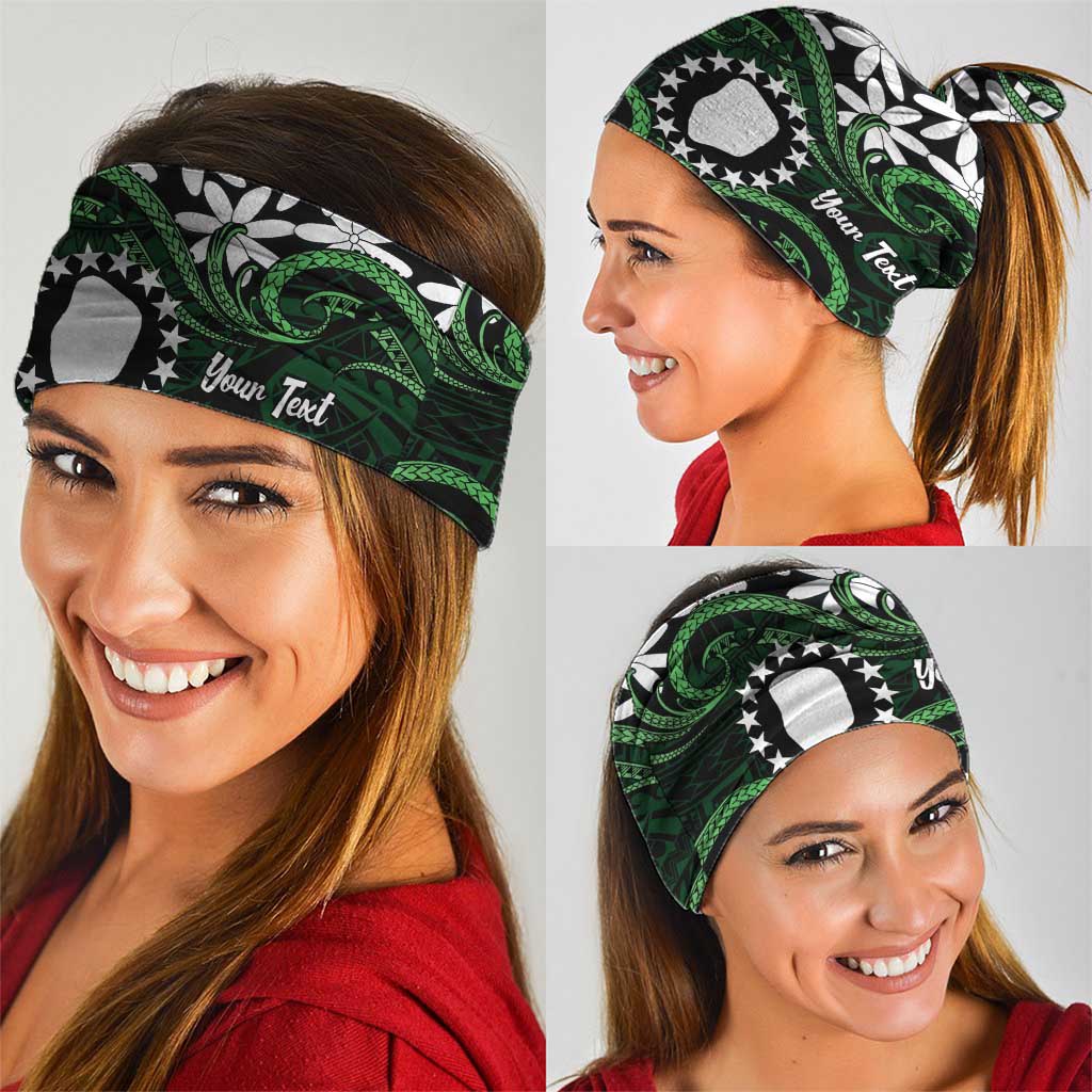 Personalised Cook Islands Mitiaro Neck Gaiter Tiare Maori Polynesian Waves Tattoo