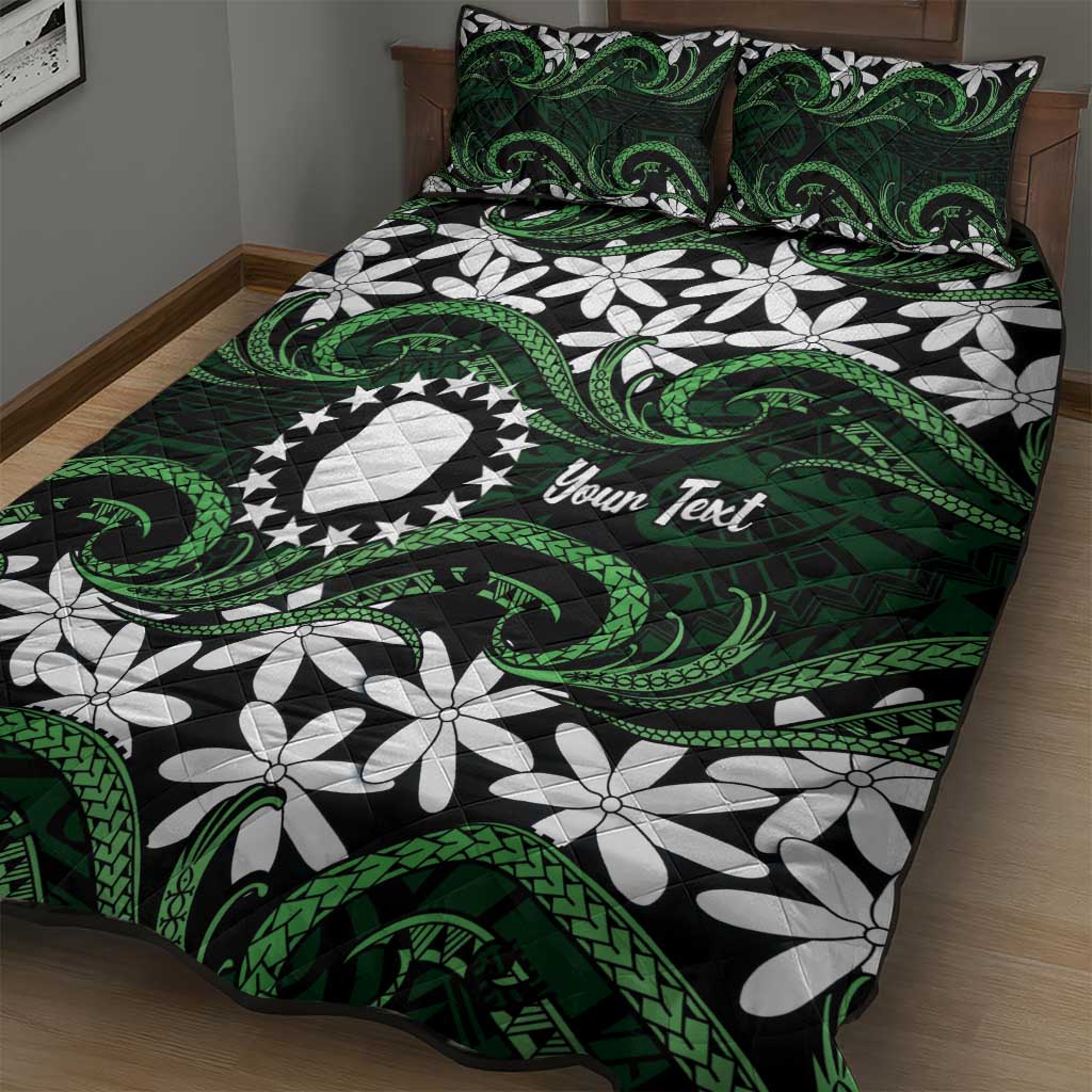 Personalised Cook Islands Mitiaro Quilt Bed Set Tiare Maori Polynesian Waves Tattoo