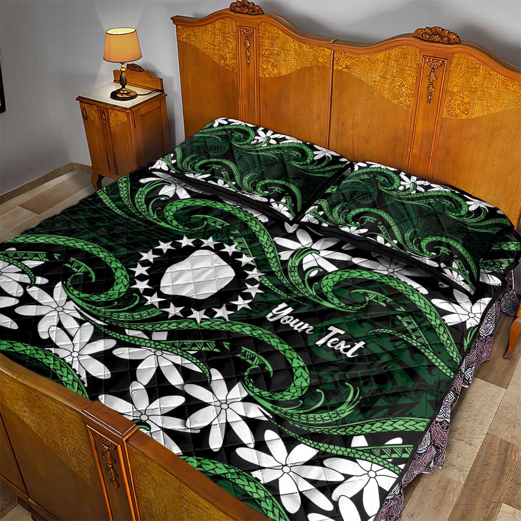 Personalised Cook Islands Mitiaro Quilt Bed Set Tiare Maori Polynesian Waves Tattoo
