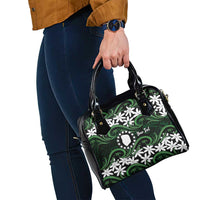 Personalised Cook Islands Mitiaro Shoulder Handbag Tiare Maori Polynesian Waves Tattoo