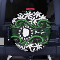 Personalised Cook Islands Mitiaro Spare Tire Cover Tiare Maori Polynesian Waves Tattoo