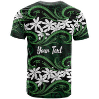Personalised Cook Islands Mitiaro T Shirt Tiare Maori Polynesian Waves Tattoo