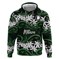 Personalised Cook Islands Mitiaro Zip Hoodie Tiare Maori Polynesian Waves Tattoo