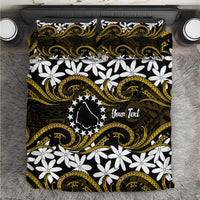 Personalised Cook Islands Manihiki Bedding Set Tiare Maori Polynesian Waves Tattoo